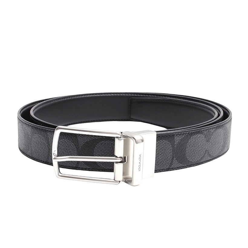 【新品未使用正規品】コーチ COACH MHRN CTSR SIGP BELT ベルト CQ016-CQ-BK メンズ リバーシブル チャコール ベルト