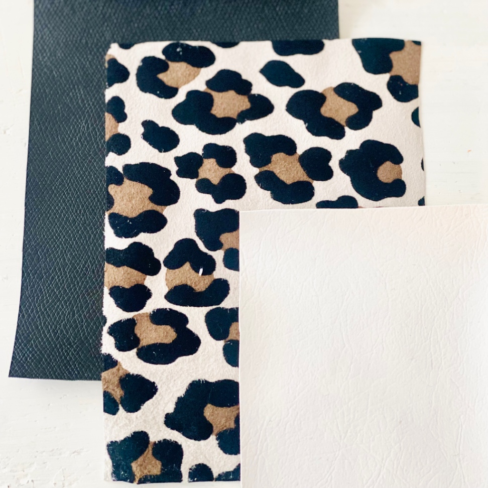 レザー素材セット(靴モチーフ用)レオパード茶