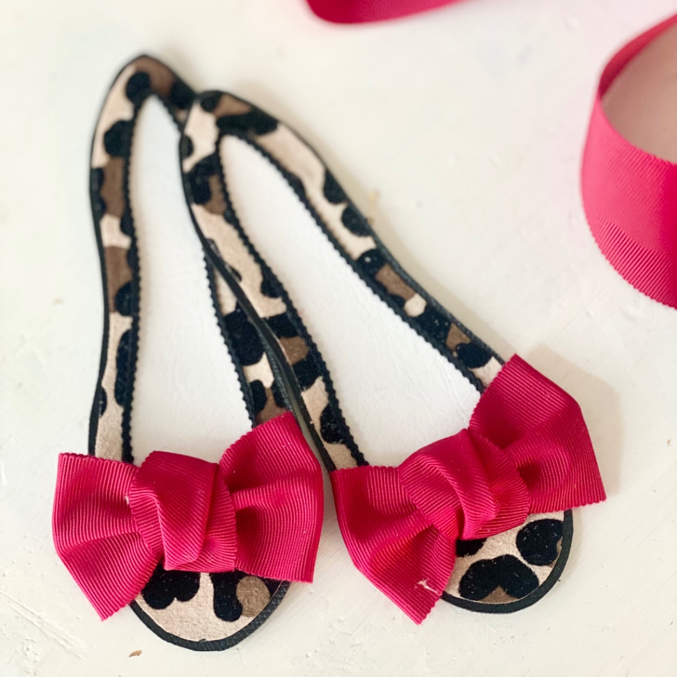 靴モチーフ用飾りリボン【Lサイズ用】赤色